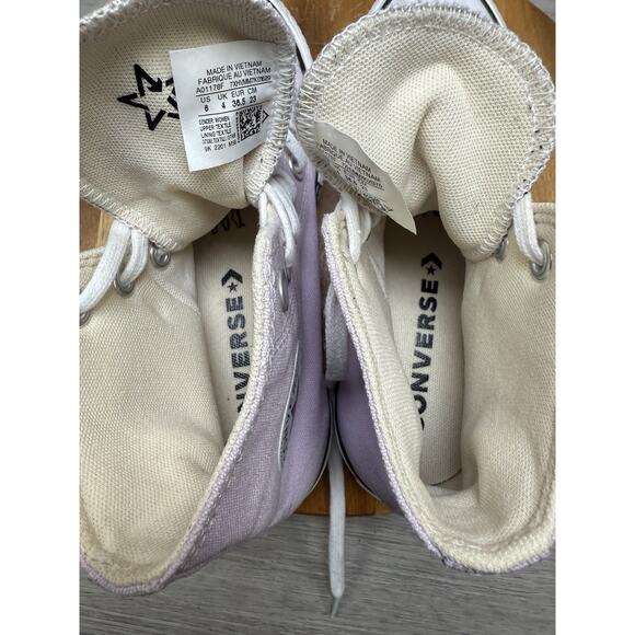 CONVERSE CHUCK TAYLOR ALL STAR HI PLATFORM SNEAKER PALE AMETHYST Size 6 - Picture 7 of 8